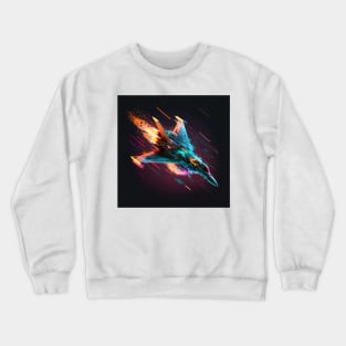 Neon Fighter Jet 1 Crewneck Sweatshirt